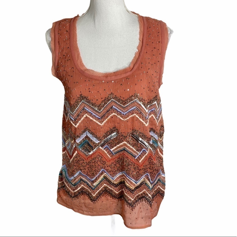 Meadow Rue Sequin Tank Top Medium Anthropologie